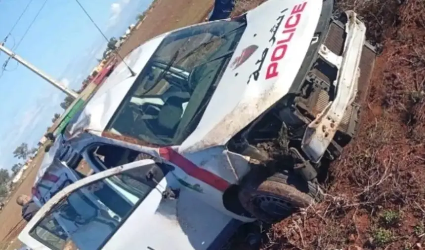 انقلاب-سيارة-للأمن-الوطني-قرب-برشيد-يسفر-عن-إصابة-عنصرين-أمنيين