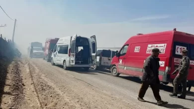 12-مصابا-في-اصطدام-قوي-بين-“بيكوب”-وحافلة-صغيرة-في-أول-أيام-رمضان