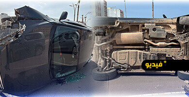 خسائر-مادية-جسيمة-إثر-حادثة-سير-خطيرة-بشارع-80-بالناظور