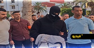 الحسيمة.-المشتبه-فيه-الأول-في-عملية-السطو-على-وكالة-تحويل-الأموال-يعيد-تمثيل-الجريمة-وسط-استنفار-أمني