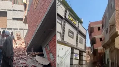 فيديو-صادم.-انهيار-عمارة-من-3-طوابق-فوق-مسجد-في-مصر